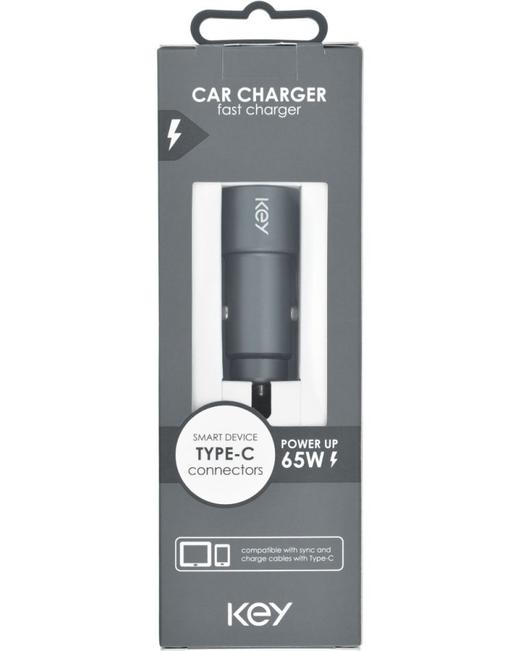 KEY POWER autolaadija Duo 65W 2xUSB-C, must model