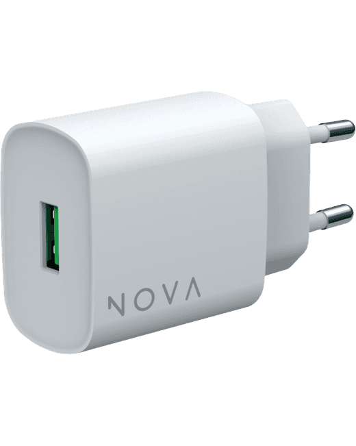 18W adapter USB-A, valge, NOVA model