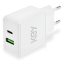 KEY POWER seinaadapter USB-A/USB-C 20W, valge