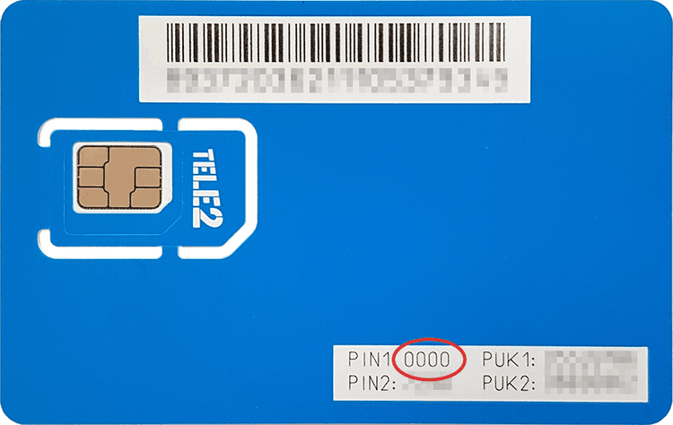 Tele2 SIM kaart ja PUK ning PIN koodid