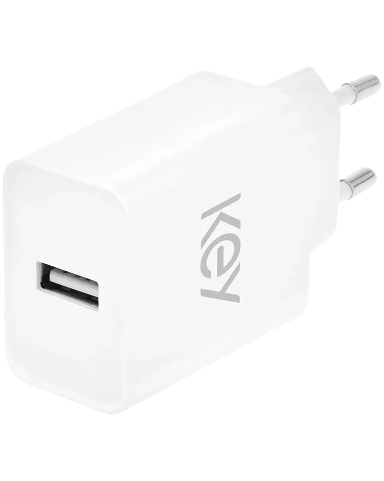 KEY POWER seinaadapter USB-A 2.4A, valge