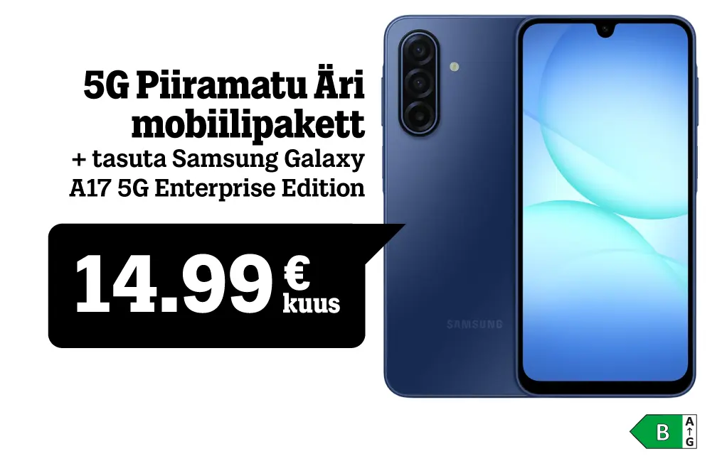 Piiratud pakkumine ärikliendile - 5G piiramatu äri mobiilipaketiga kingituseks Samsung Galaxy A17 5G EE