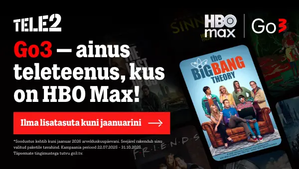 HBO Max kampaania - HBO Max ilma lisatasuta kuni jaanuarini