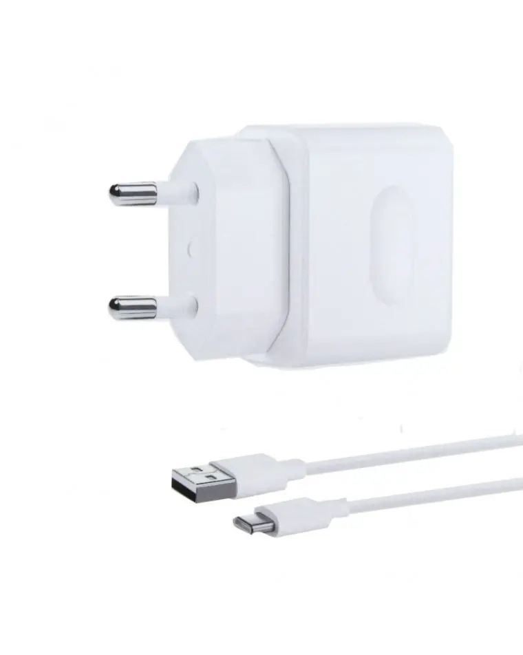 Valge toalaadija adapter Huawei 22.5W ja kaabel
