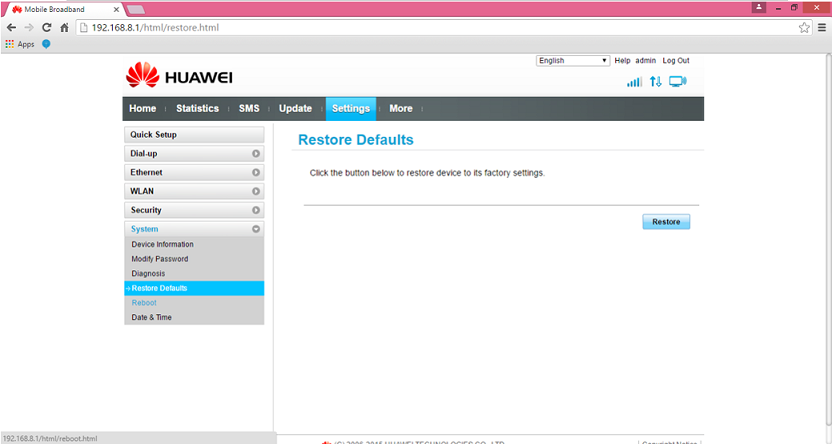 huawei B525 ruuter restore defaults huawei B525 ruuter restore defaults